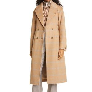 Women's Baum Und Pferdgarten Destiny Check Wool Blend Trench Coat